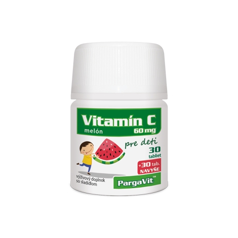 Obrázok Pargavit Vitamín C Melón pre deti 60tbl