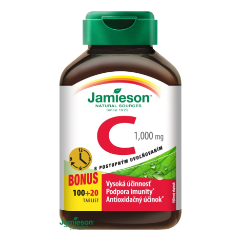 Jamieson Vitamín C 1000 mg s postupným uvoľňovaním 100 + 20 tbl ZDARMA