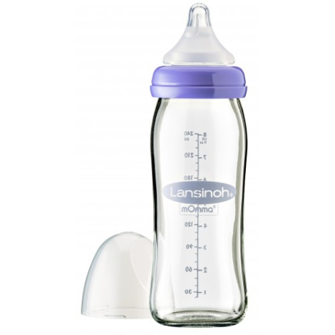 Lansinoh Sklenená fľaša dojčenská s NaturalWave cumľom 240 ml 1ks