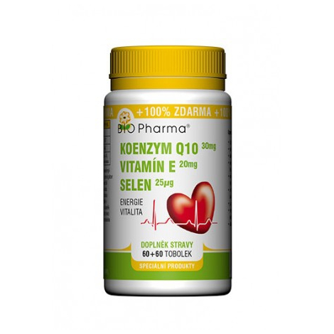 E-shop Bio Pharma Koenzým Q10 30 mg + Vitamín E + Selén 60 + 60 cps