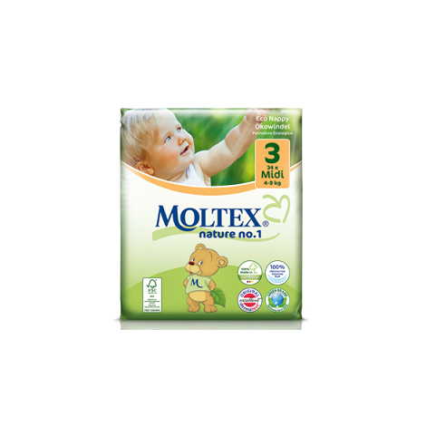 Moltex 3 detské prírodné plienky Midi 4-9 kg 33 ks