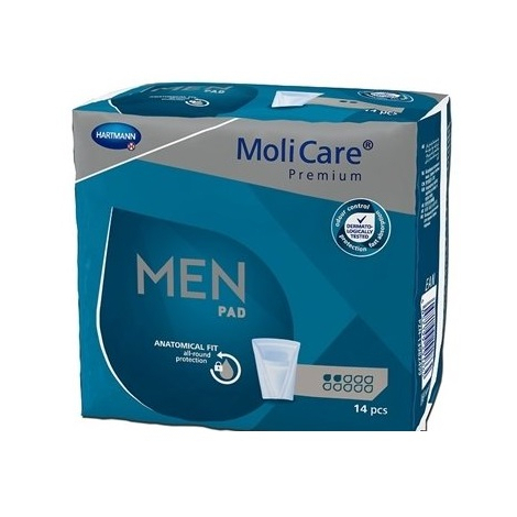 Molicare Premium Men 2 kvapky inkontinenčné vložky pre mužov 14 ks