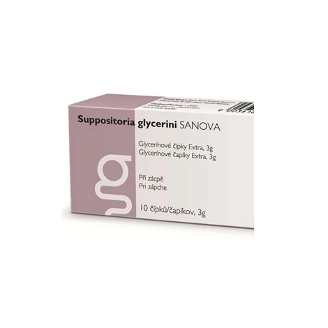 SANOVA Suppositoria glycerini Extra 3g glycerínové čípky 10 ks