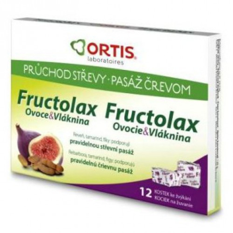 Fructolax Ovocie a vláknina 12 kociek