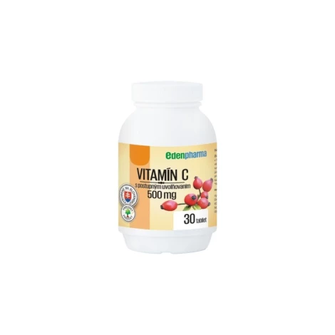 Edenpharma Vitamín C 500 mg s postupným uvoľňovaním so šipkovým extraktom 30 tbl