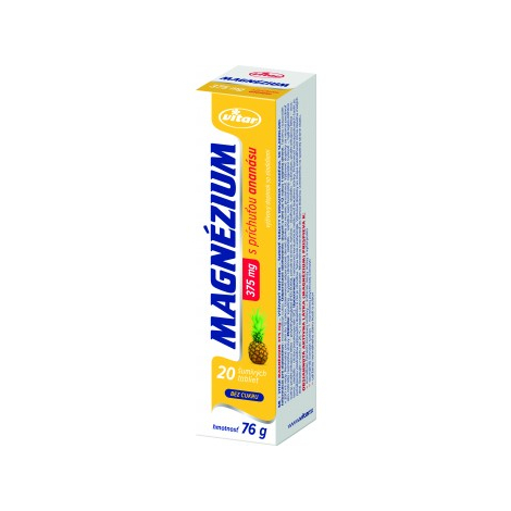 E-shop Vitar Magnézium 375 mg ananás 20 šumivých tabliet