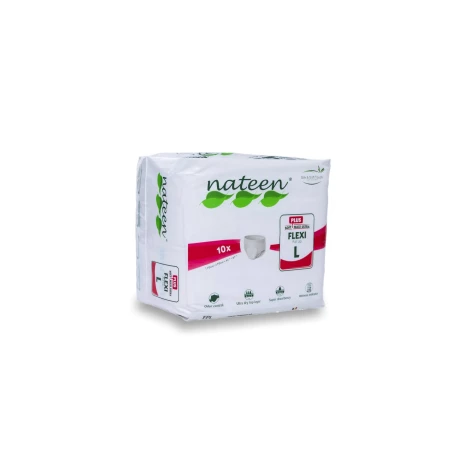 nateen FLEXI PLUS L/XL nohavičky plienkové, obvod bokov 110-170 cm, savosť 2550 ml, 1x10 ks