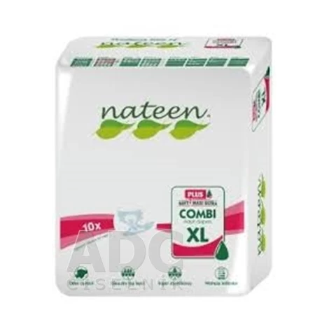 nateen COMBI PLUS XL plienky inkontinenčné, obvod bokov 130-175 cm, savosť 3400 ml, 1x10 ks
