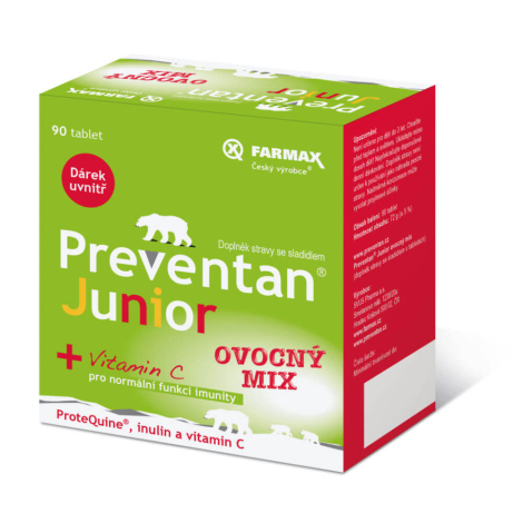 Preventan Junior + vitamín C ovocný mix 30 tbl