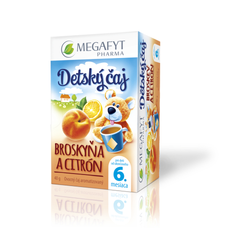 E-shop MEGAFYT Detský čaj BROSKYŇA A CITRÓN ovocný čaj, 20x2 g (40 g)