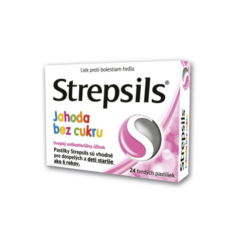 E-shop STREPSILS Jahoda bez cukru 24 past