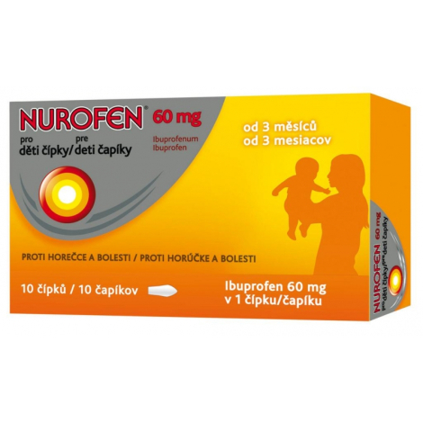 E-shop Nurofen pre deti čapíky 60 mg 10 čapíkov