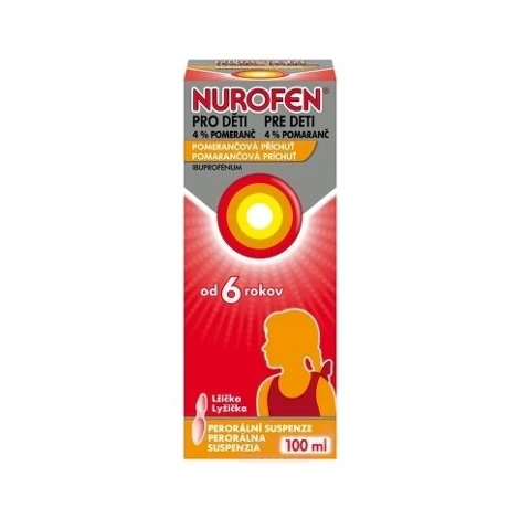 Nurofen suspenzia pre deti 4% pomaranč 100 ml 