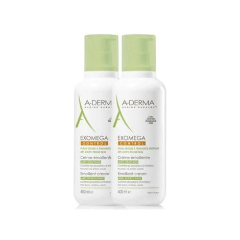 A-DERMA EXOMEGA CONTROL CRÈME ÉMOLLIENTE emolienčný krém "proti škrabaniu" 2x400 ml