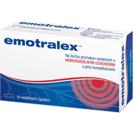 E-shop Emotralex rektálne čapíky na liečbu hemoroidov 10 ks