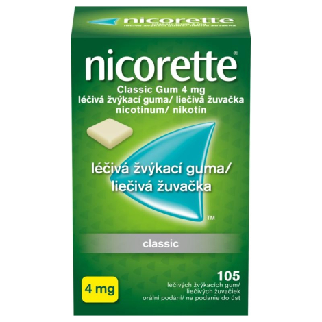 Nicorette Classic gum 4mg žuvačky 105 ks