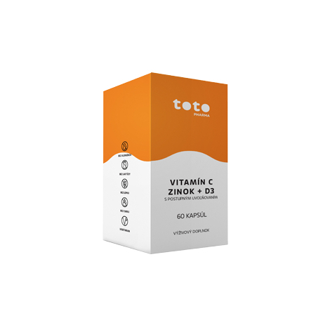 E-shop TOTO VITAMÍN C + ZINOK + D3 cps (s postupným uvoľňovaním) 60 ks
