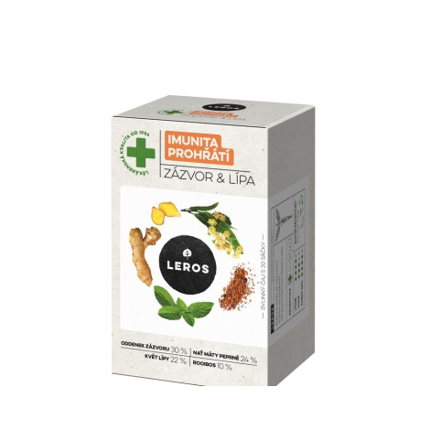 E-shop LEROS IMUNITA PREHRIATIE ZÁZVOR & LIPA bylinný čaj, nálevové vrecúška 20x2 g (40 g)