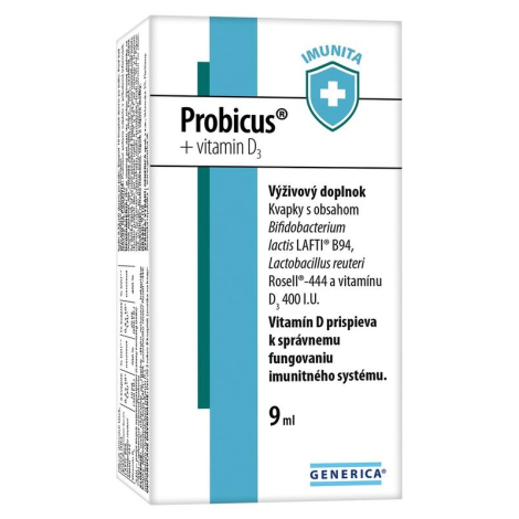 Obrázok GENERICA Probicus + vitamin D3 kvapky 1x9 ml