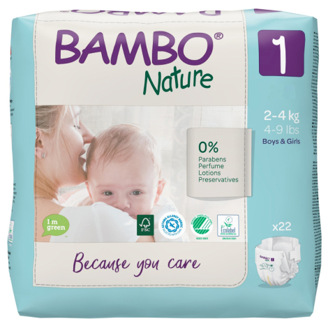 E-shop Bambo nature 1 detské prírodné plienky Newborn 2-4 kg 22 ks