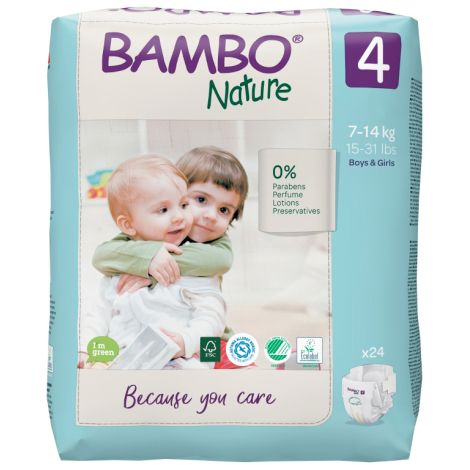 E-shop Bambo nature 4 detské prírodné plienky Maxi 7-14 kg 24 ks