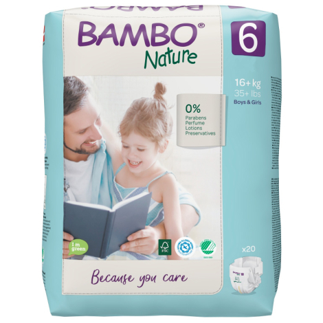 E-shop Bambo nature 6 detské prírodné plienky 16-30 kg 20 ks