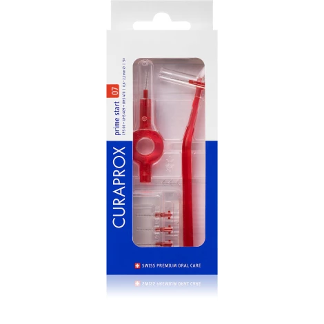 CURAPROX CPS 07 prime start červené medzizubné kefky 5 ks + držiaky UHS 409 a UHS 470, 1 set