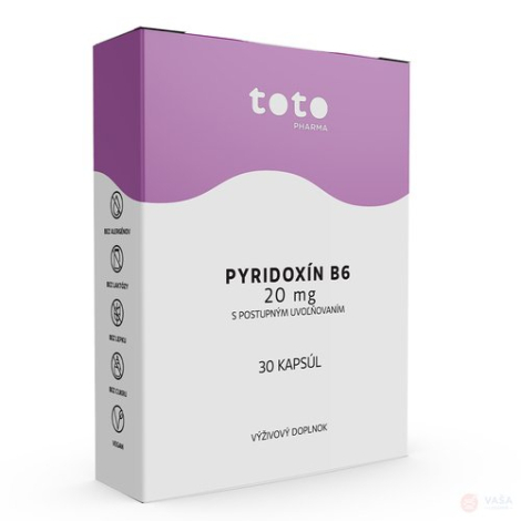 TOTO Pyridoxín B6 20 mg s postupným uvoľňovaním 30 cps