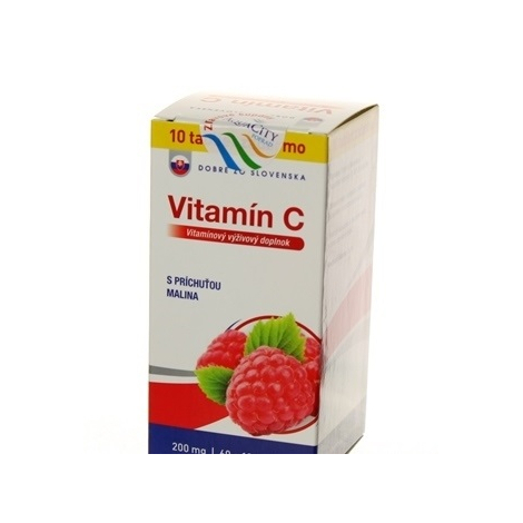 E-shop Dobré z SK Vitamín C 200 mg príchuť MALINA tbl 60+10 70 ks