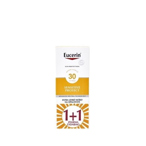 Obrázok Eucerin SUN SENSITIVE PROTECT SPF 30 mlieko na opaľovanie, extra ľahké (1+1 zadarmo) 2x150 ml