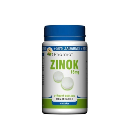 E-shop Bio Pharma Zinok 15 mg 100 + 50 tbl