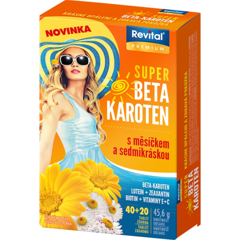 Obrázok Revital PREMIUM SUPER BETA-KAROTÉN tbl40+20 zdarma