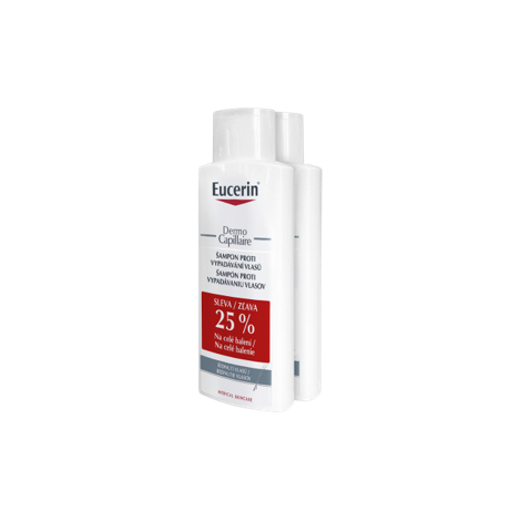 Obrázok Eucerin DermoCapillaire Šampón proti vypadávaniu vlasov - Balenie 1+1 - zľava 25% na celé balenie rednutie vlasov (duo, zľava 25%) 2x250 ml, 1x1 set