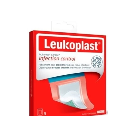 LEUKOPLAST LEUKOMED SORBACT absorbčná náplasť na rany, vodeodolná, sterilná 8x10 cm 3 ks