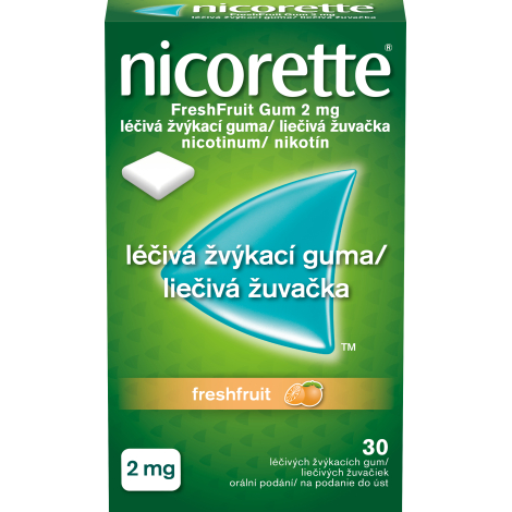 Nicorette FreshFruit Gum 2 mg žuvačky 30 ks