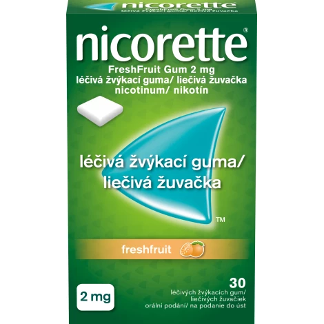 Nicorette FreshFruit Gum 2 mg žuvačky 30 ks