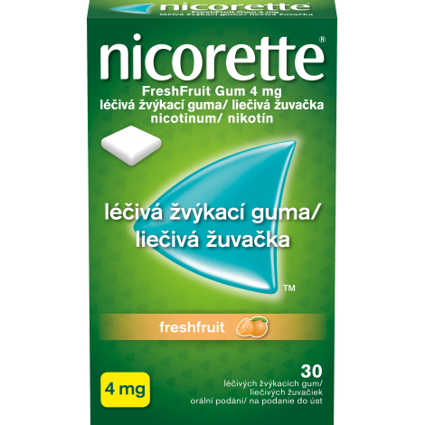 Nicorette FreshFruit Gum 4 mg žuvačky 30 ks