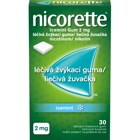 Nicorette IceMint gum 2 mg žuvačky 30 ks