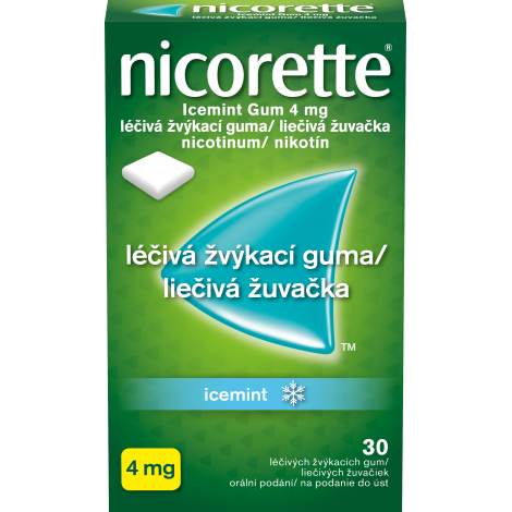 Nicorette IceMint gum 4 mg žuvačky 30 ks