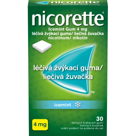 Nicorette IceMint gum 4 mg žuvačky 30 ks