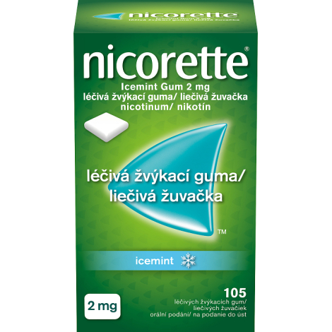Nicorette IceMint gum 2 mg žuvačky 105ks