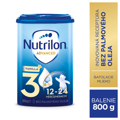 E-shop Nutrilon Advanced 3 VANILLA batoľacia mliečna výživa v prášku (12-24 mesiacov) 800 g