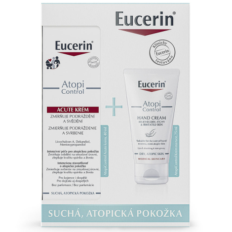 Eucerin AtopiControl Acute krém + Eucerin AtopiControl Krém na ruky vianočná kazeta 40 + 75 ml set