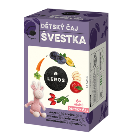 LEROS DETSKÝ ČAJ SLIVKA nálevové vrecká (od 6+ mesiacov) 20x2 g