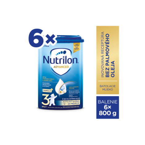 E-shop Nutrilon Advanced 3 VANILLA batoľacia mliečna výživa v prášku (12-24 mesiacov) 6x 800 g