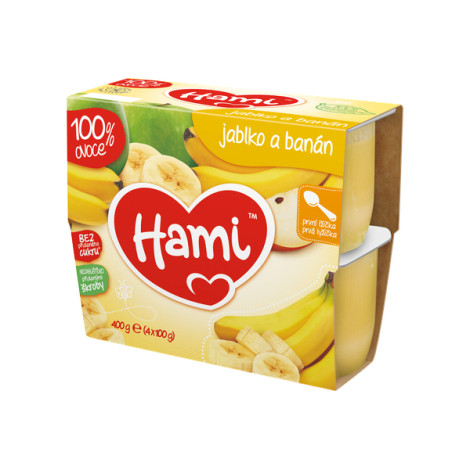 E-shop Hami 100% jablko a banán 4 x 100 g