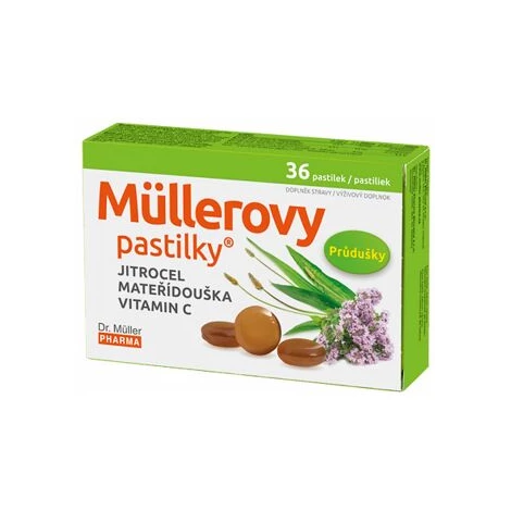 Müllerove pastilky so Skorocelom, Materinou dúškou a vitamínom C 30 + 6 past