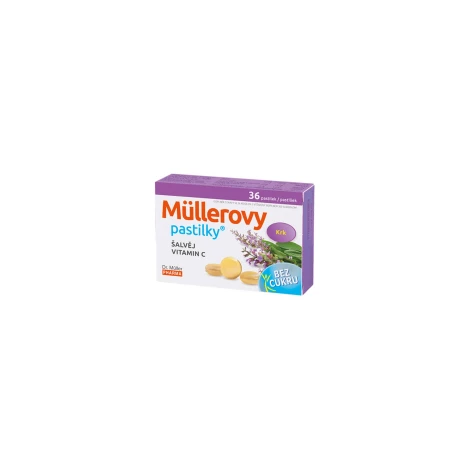 Müllerove pastilky so  Šalviou a vitamínom C bez cukru 12 past