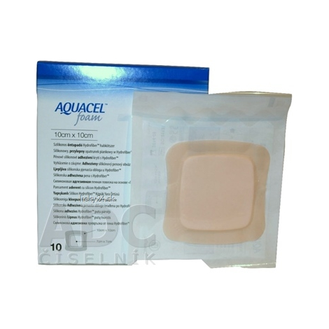 Obrázok AQUACEL Foam Hydrofilné krytie adhezívne 10x10cm 10ks