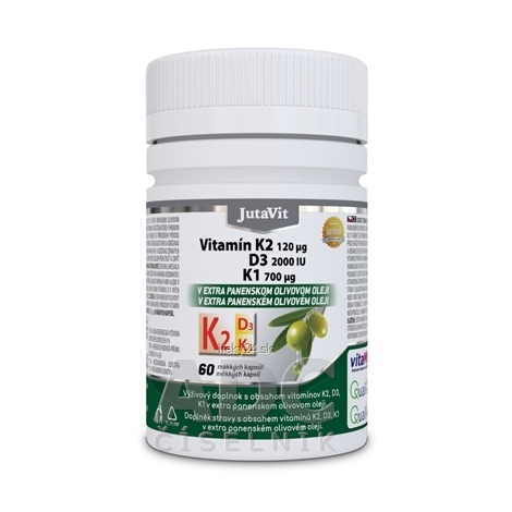 E-shop JutaVit Vitamín K2 120 µg, D3 2000 IU, K1 700 µg